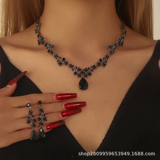 🖤  Gun Metal Black Diamante Jewellery Set 🖤