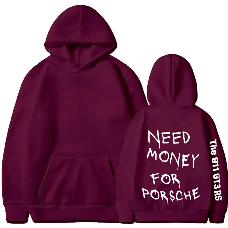 💸🏎️ “Need Money For Porsche” Hoodies – Multiple Colour Options! 🏎️💸