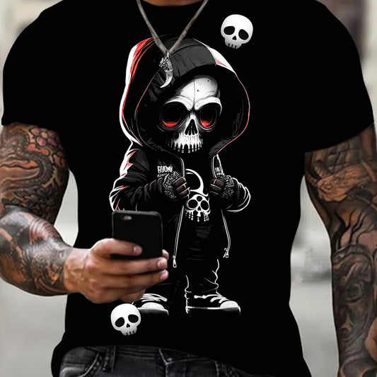 🖤💀 Gothic Skull In Hoody Men’s T-Shirt is here 💀🖤