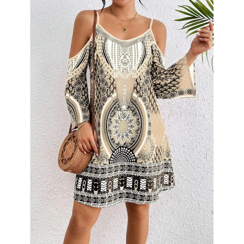 Ladies Apricot Strappy Dress