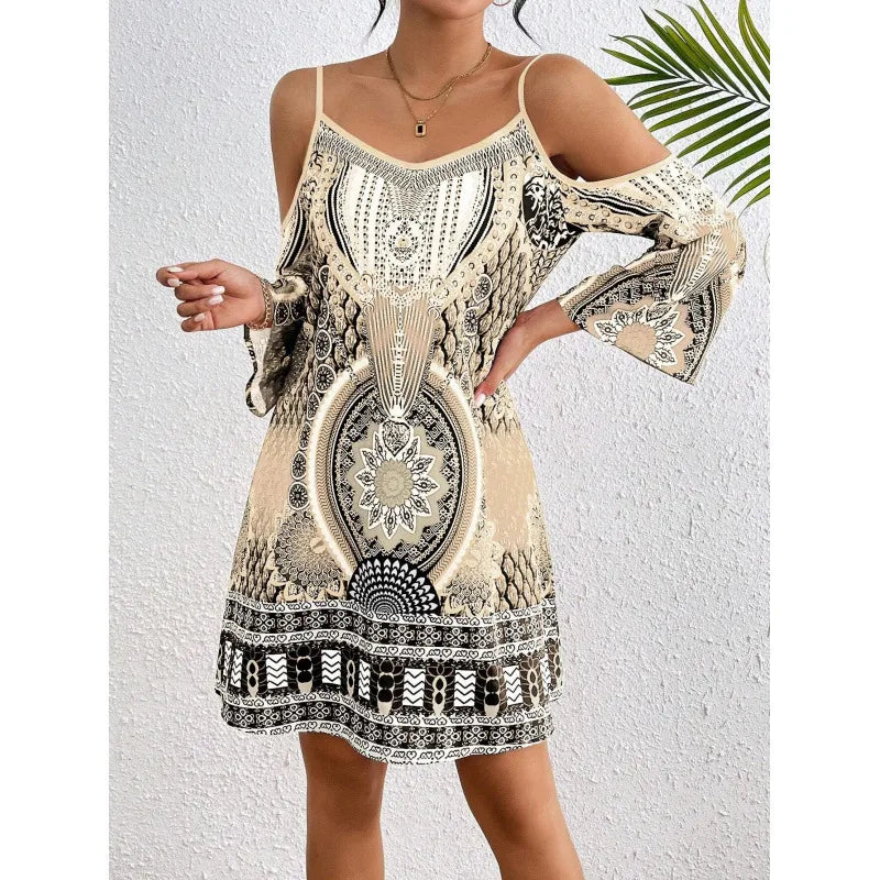 Ladies Apricot Strappy Dress