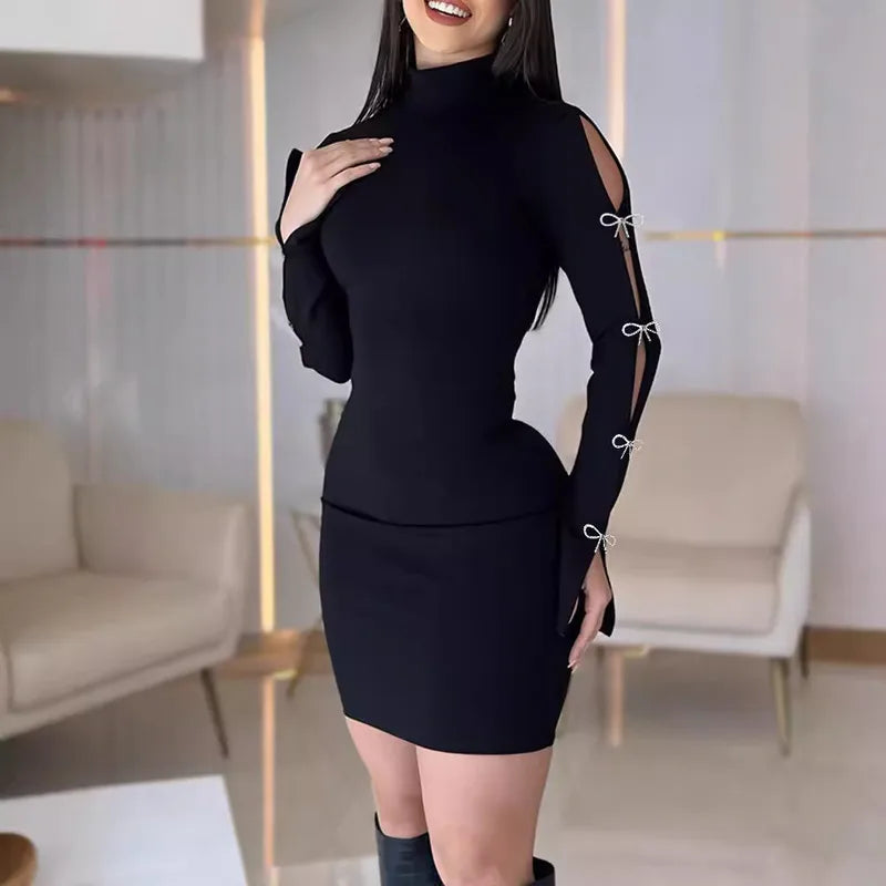 Ladies Elegant Sexy Bow Knot Date Cocktail Party Dress