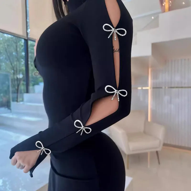 Ladies Elegant Sexy Bow Knot Date Cocktail Party Dress