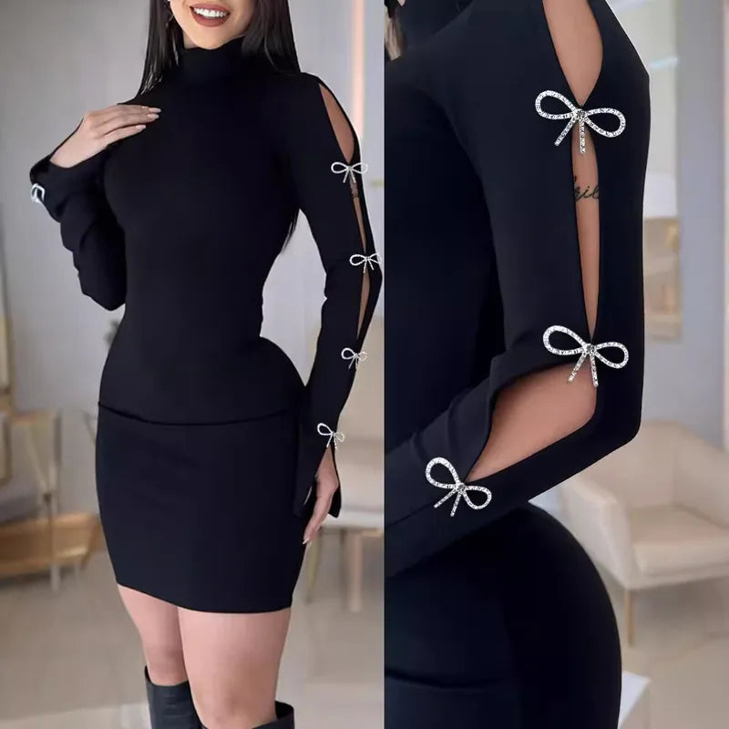 Ladies Elegant Sexy Bow Knot Date Cocktail Party Dress