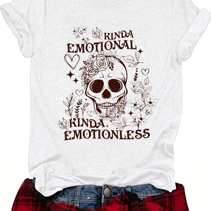 💀 Kinda Emotional Kinda Emotionless Skull Tee 💀