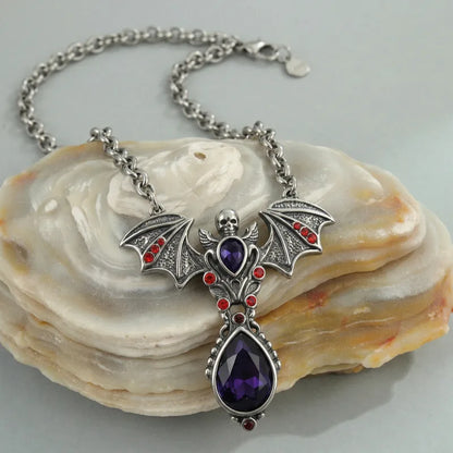 🦇💀 Skull & Bat Wings Necklace 💀🦇