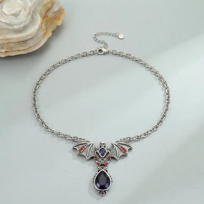 🦇💀 Skull & Bat Wings Necklace 💀🦇