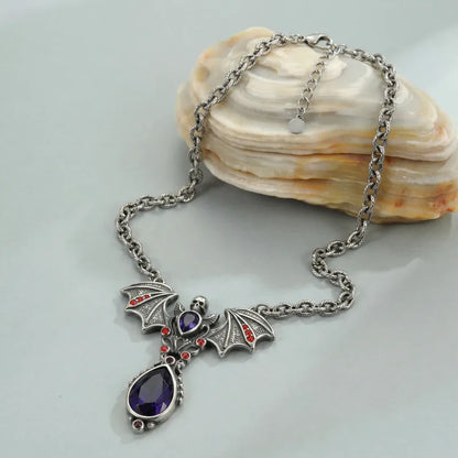 🦇💀 Skull & Bat Wings Necklace 💀🦇