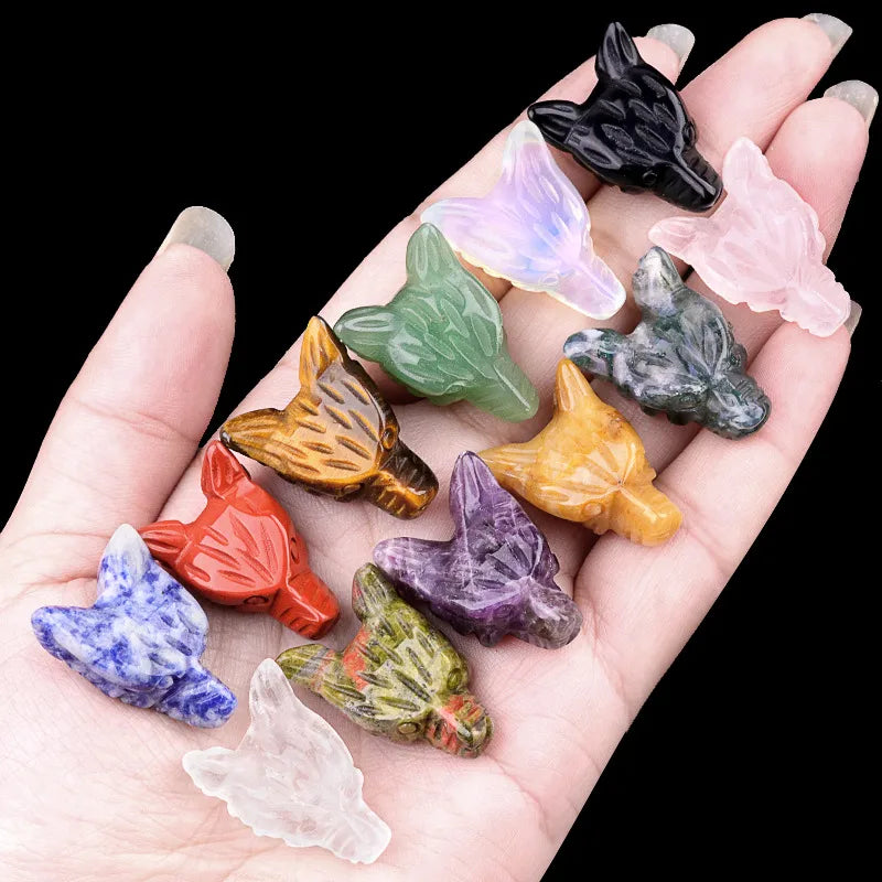 🐺 Crystal Wolf Head Ornaments 🐺