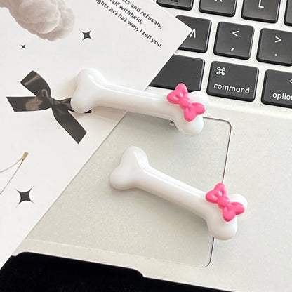 🎀 4pc Bone & Bow Hairclip Set 🎀