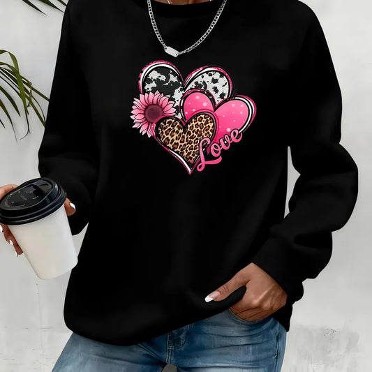 💖🐆 Pink Leopard Print Heart Jumper 🐆💖