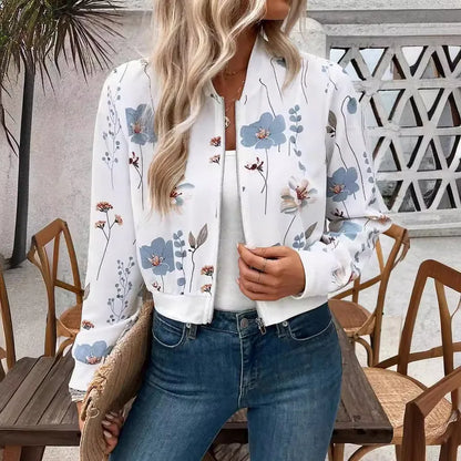 🤍💙 Elegant Flower Zipper Coat 💙🤍
