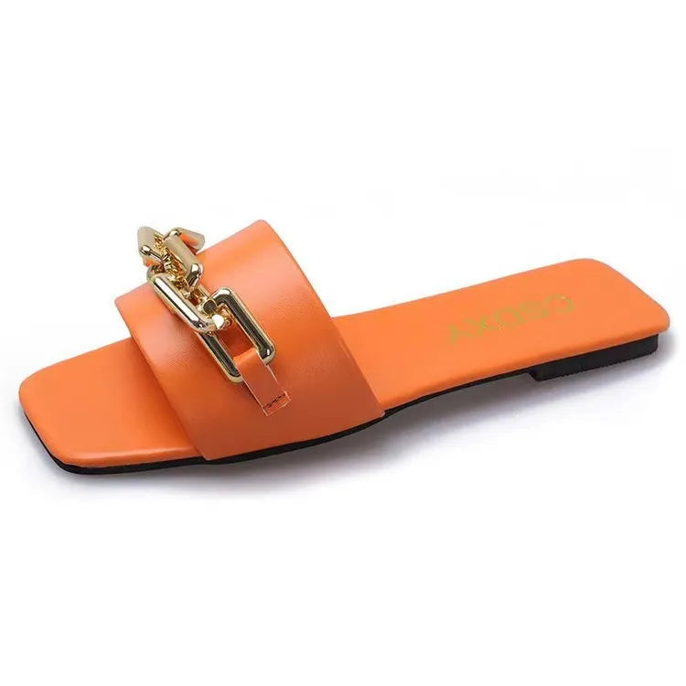 ✨ Ladies Sliders with Chain Detail