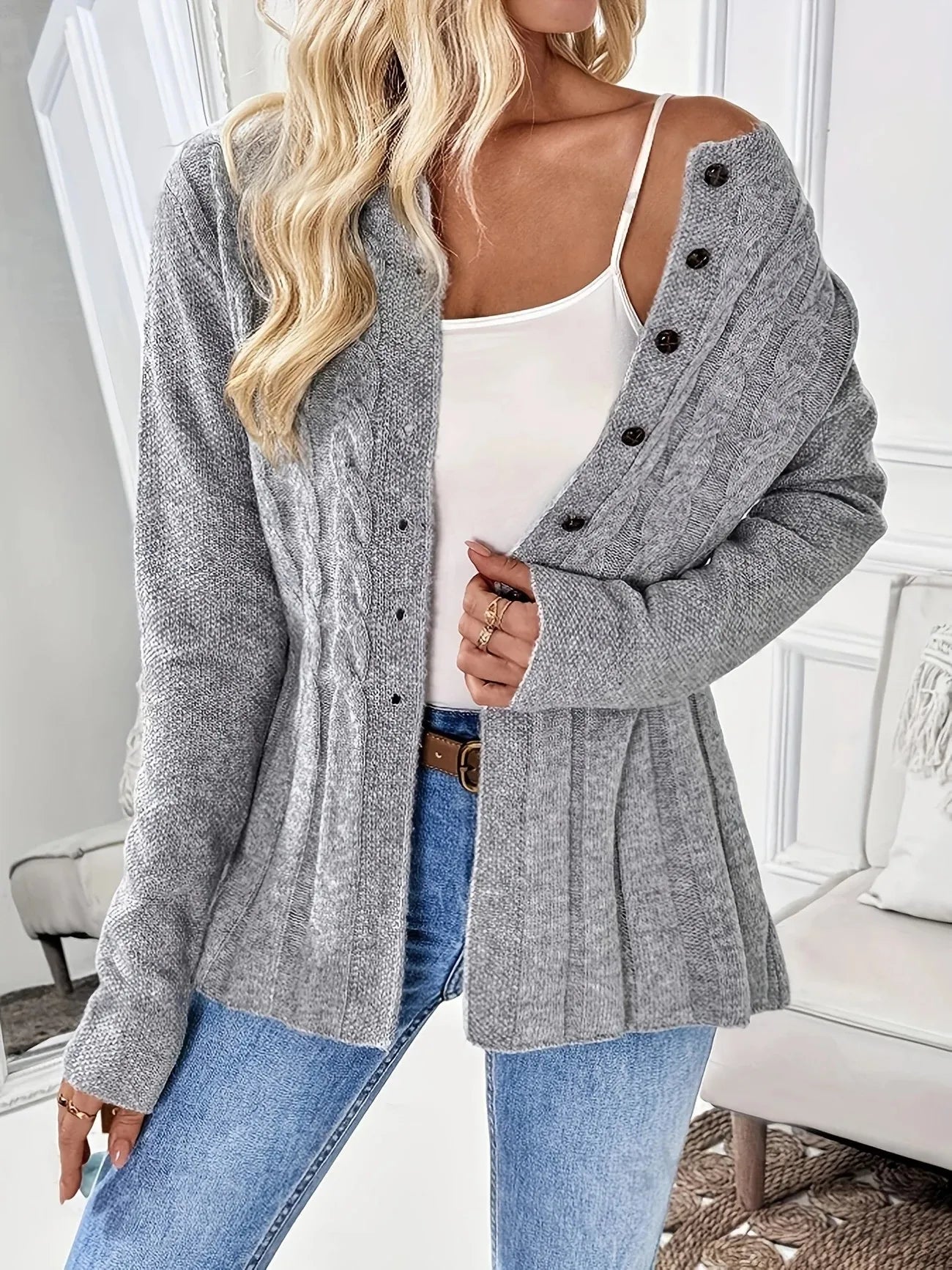 🤍 Casual Long Sleeve Knitted Open Cardigan 🤍