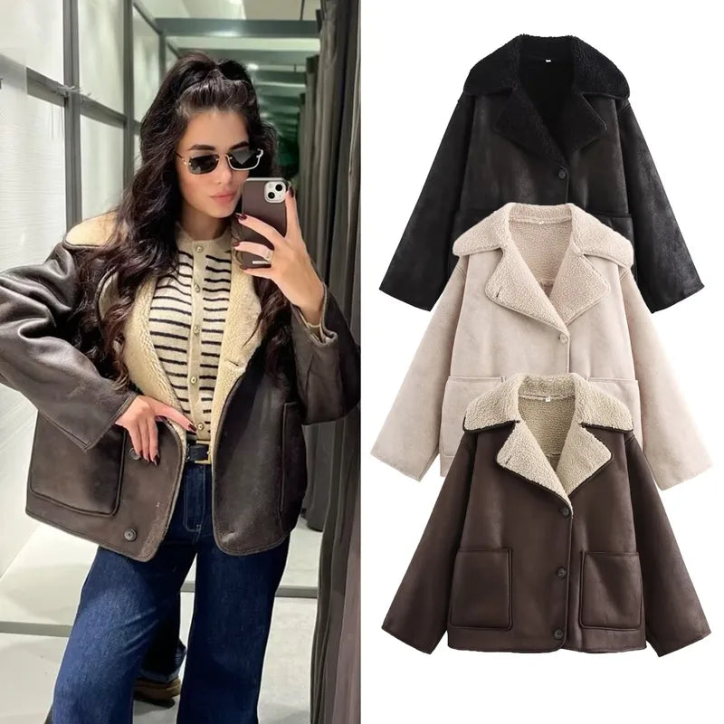 Casual Solid Colour Single Breasted Jacket