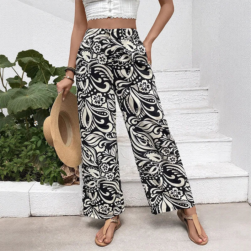 🖤🤍 Daily Casual Flower Full Length Pants 🤍🖤