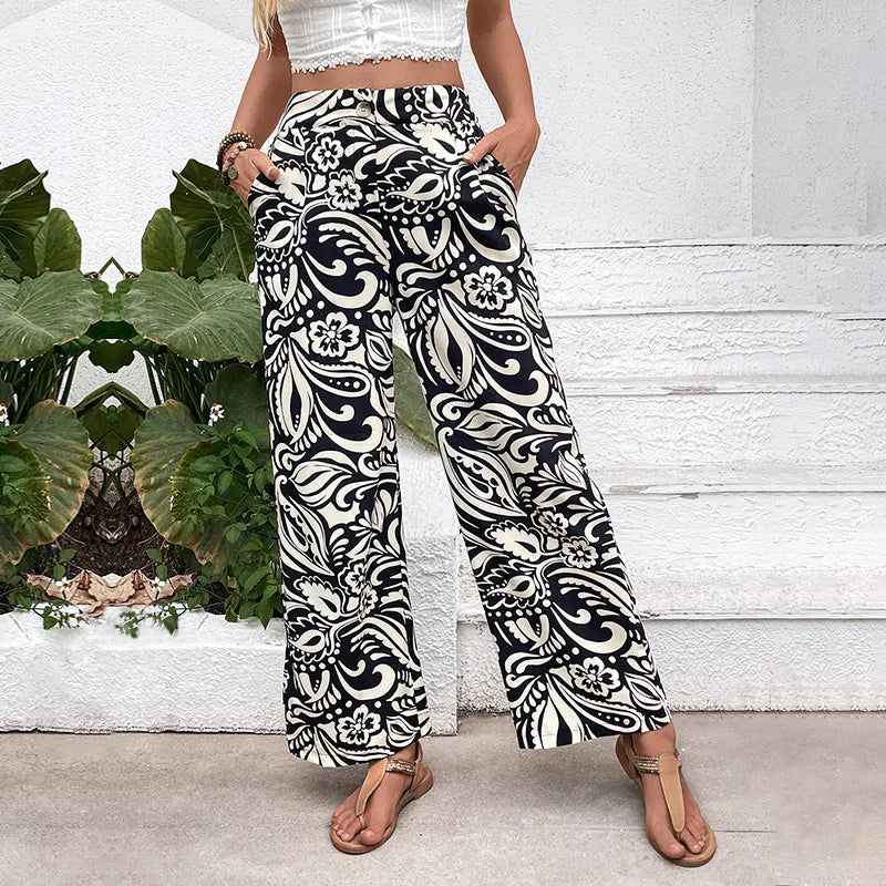 🖤🤍 Daily Casual Flower Full Length Pants 🤍🖤