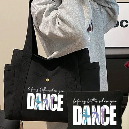 🩰 “Life Is Better When You Dance” Tote Bag Set 🩰