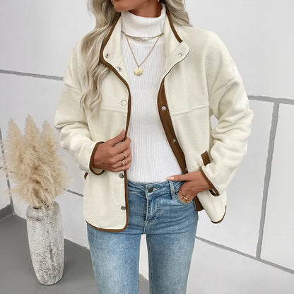🍂 Women's Fleece Short Open Cardigan – Apricot 🍂