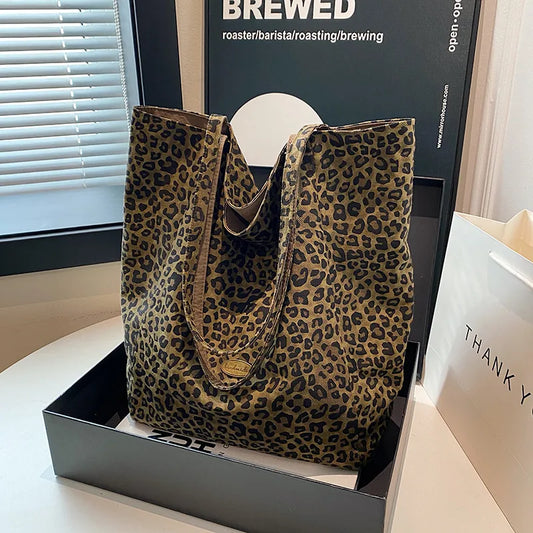 👜🐆 Women’s Large Canvas Leopard Print Bag 🐆👜