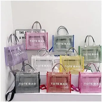 👜✨ Women’s PVC Square Clear Zipper Tote Bag ✨👜