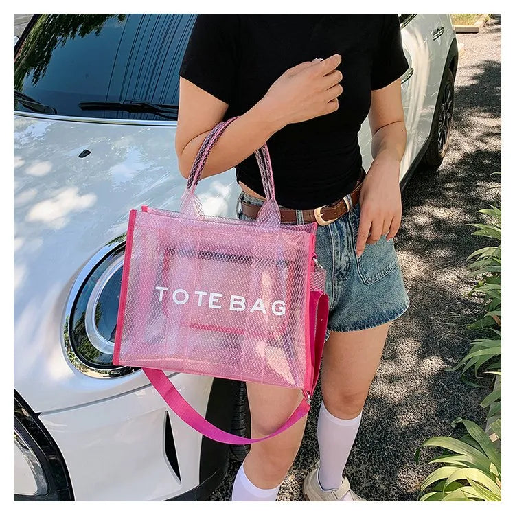👜✨ Women’s PVC Square Clear Zipper Tote Bag ✨👜