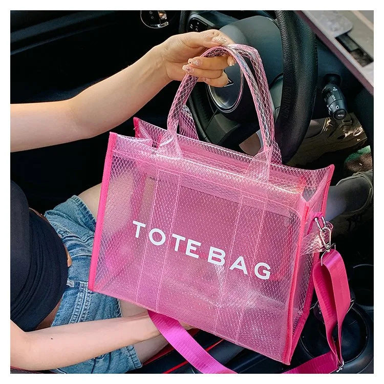 👜✨ Women’s PVC Square Clear Zipper Tote Bag ✨👜