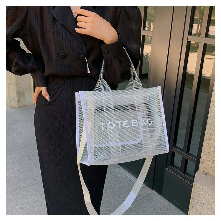👜✨ Women’s PVC Square Clear Zipper Tote Bag ✨👜