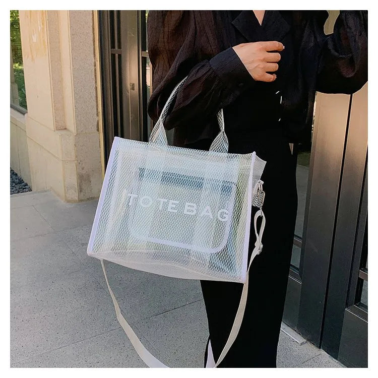👜✨ Women’s PVC Square Clear Zipper Tote Bag ✨👜