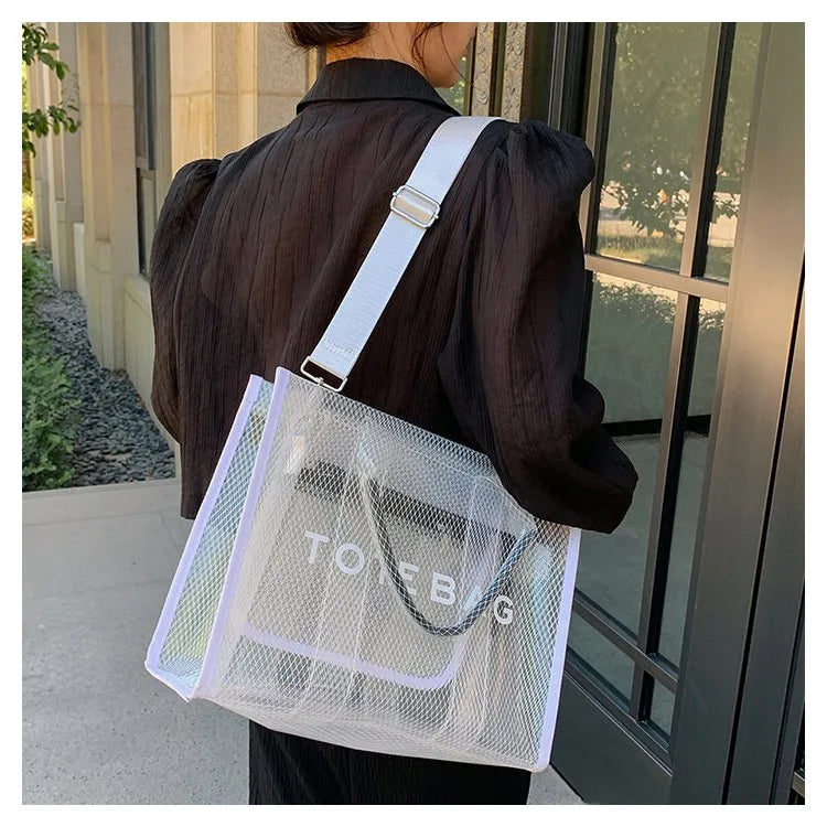 👜✨ Women’s PVC Square Clear Zipper Tote Bag ✨👜