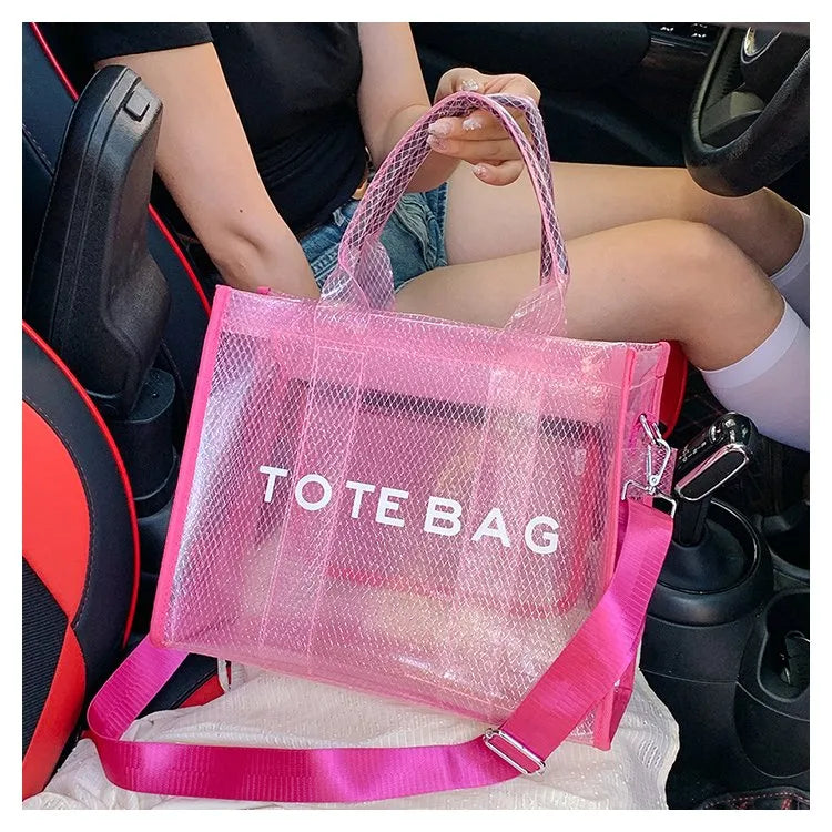 👜✨ Women’s PVC Square Clear Zipper Tote Bag ✨👜