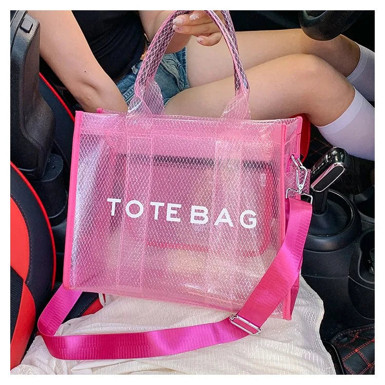 👜✨ Women’s PVC Square Clear Zipper Tote Bag ✨👜