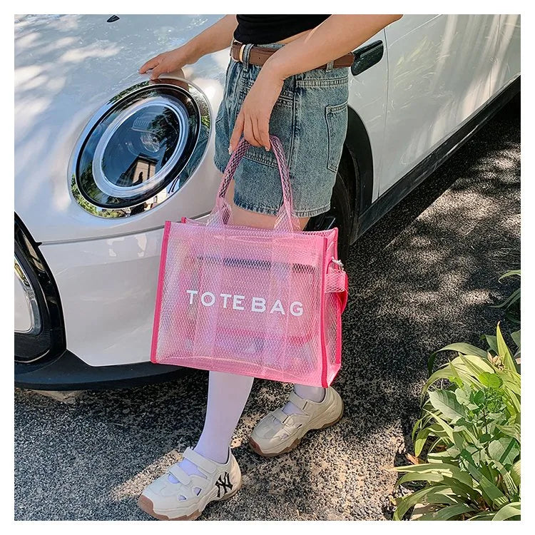 👜✨ Women’s PVC Square Clear Zipper Tote Bag ✨👜