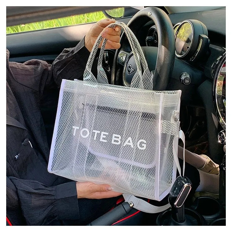👜✨ Women’s PVC Square Clear Zipper Tote Bag ✨👜