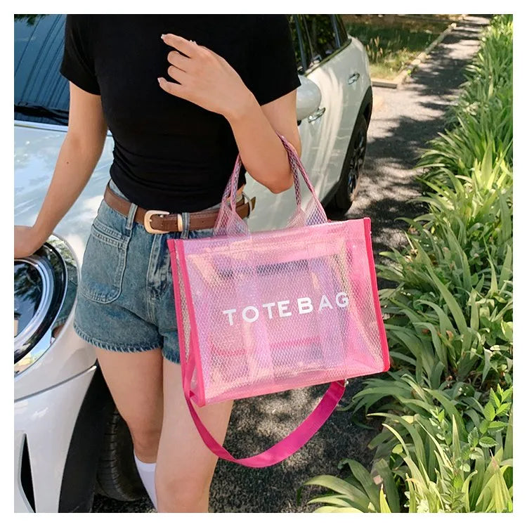 👜✨ Women’s PVC Square Clear Zipper Tote Bag ✨👜