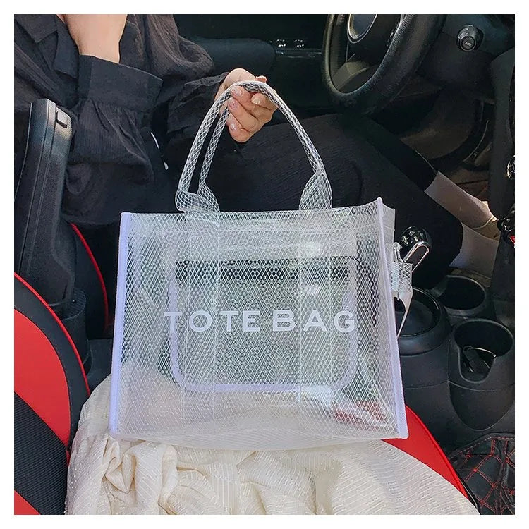 👜✨ Women’s PVC Square Clear Zipper Tote Bag ✨👜