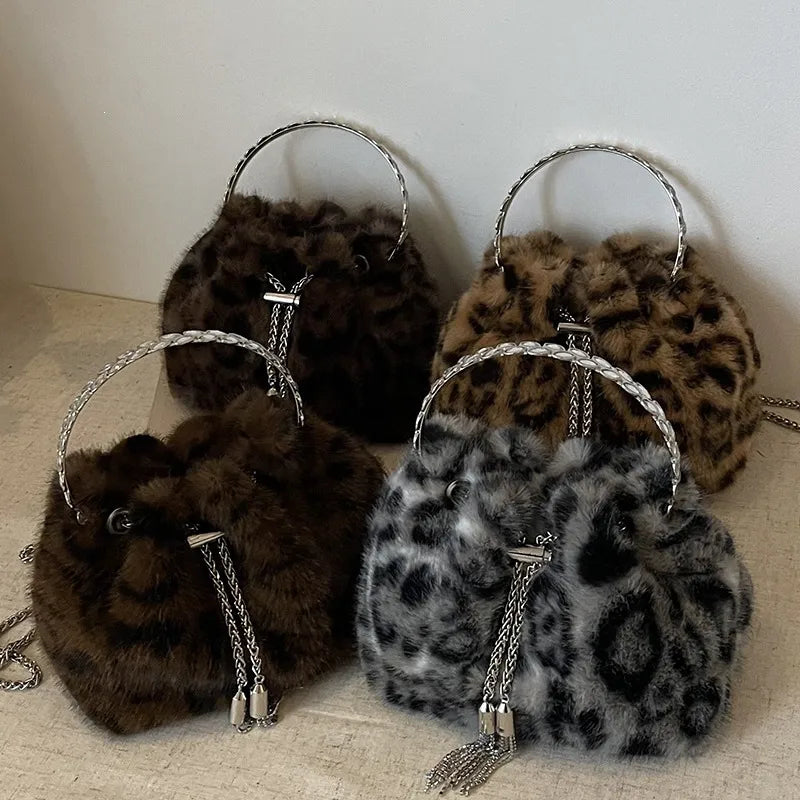 🐆 Leopard Print Plushie Bucket Handbags 🐆