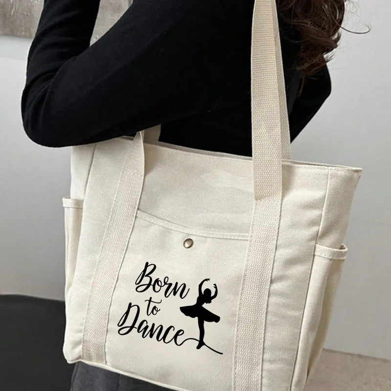 🩰 Beige “Born to Dance” Tote Bag Set 🩰