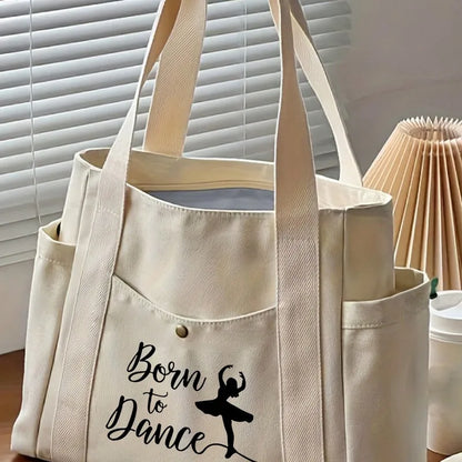 🩰 Beige “Born to Dance” Tote Bag Set 🩰