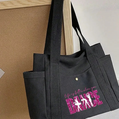 ✨ Black With Hot Pink “Life Is Better When You Dance” Tote Bag Set ✨