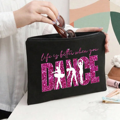 ✨ Black With Hot Pink “Life Is Better When You Dance” Tote Bag Set ✨