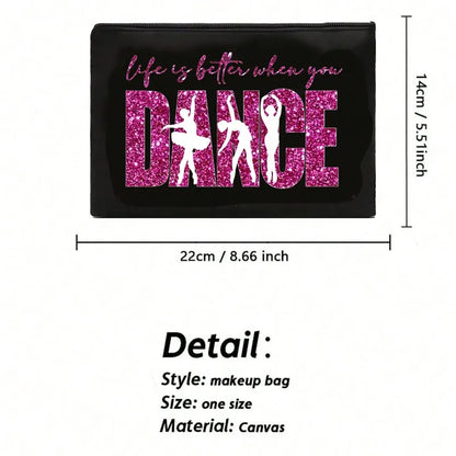 ✨ Black With Hot Pink “Life Is Better When You Dance” Tote Bag Set ✨