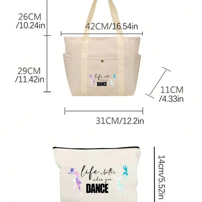 💃 Life Is Better When You Dance” Tote Bag Set 💃