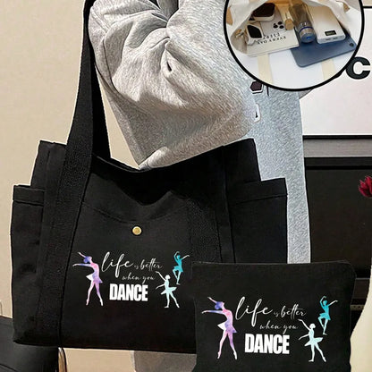 💃 Life Is Better When You Dance” Tote Bag Set 💃