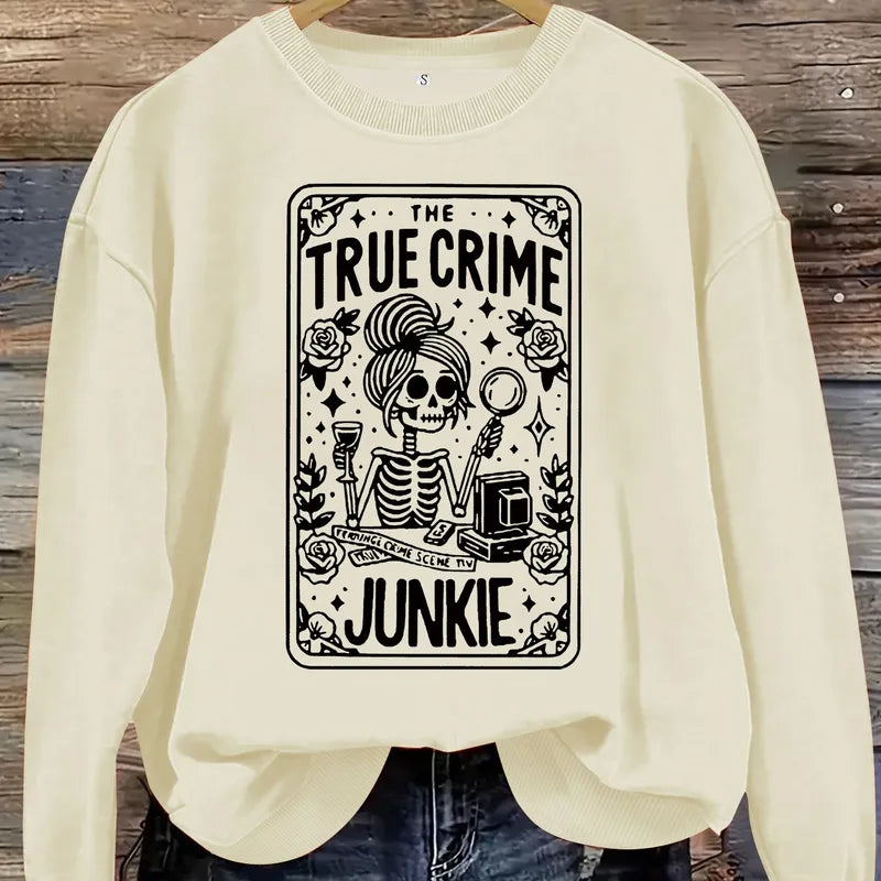 🔍 Tarot-style “True Crime Junkie” Jumpers (8 Colour Choices!) 🔍