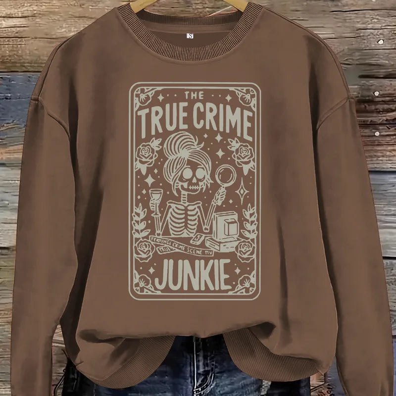 🔍 Tarot-style “True Crime Junkie” Jumpers (8 Colour Choices!) 🔍
