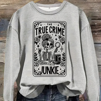 🔍 Tarot-style “True Crime Junkie” Jumpers (8 Colour Choices!) 🔍