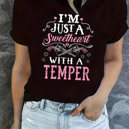 😇🔥 "Just a Sweetheart With a Temper" T-shirt 🔥😇