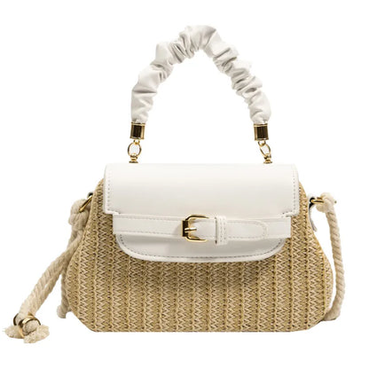 👜 Women’s Small Straw Colour Block Handbag 👜