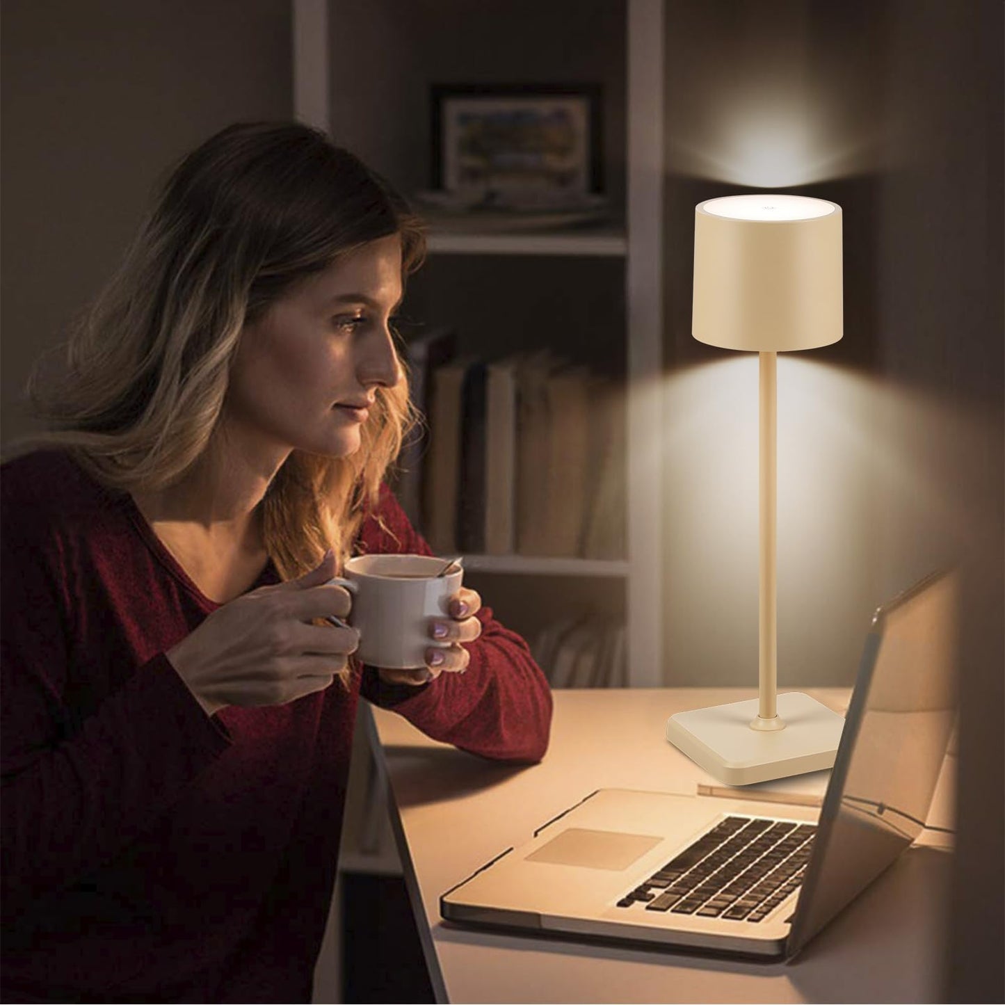 2 Pack Cordless Rechargeable LED Table Lamps - Sand